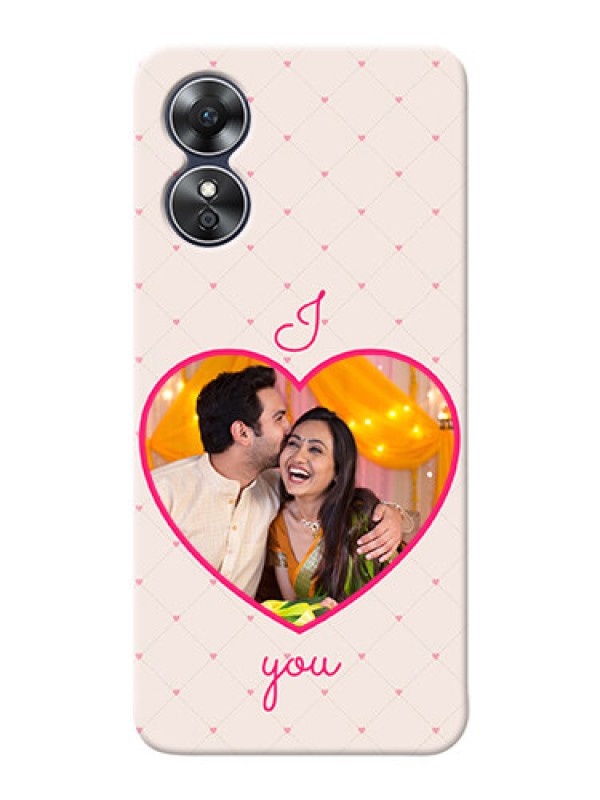 Custom Oppo A17 Personalized Mobile Covers: Heart Shape Design