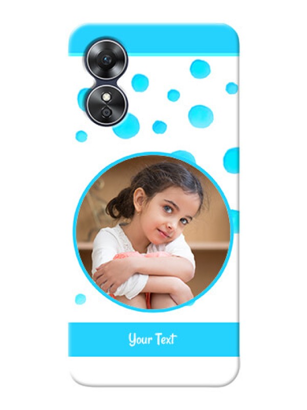 Custom Oppo A17 Custom Phone Covers: Blue Bubbles Pattern Design