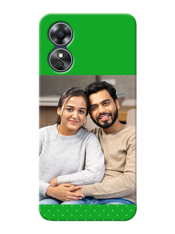 Custom Oppo A17 Personalised mobile covers: Green Pattern Design