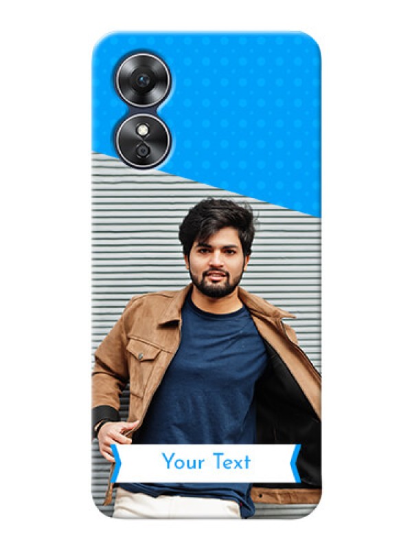 Custom Oppo A17 Personalized Mobile Covers: Simple Blue Color Dotted Design