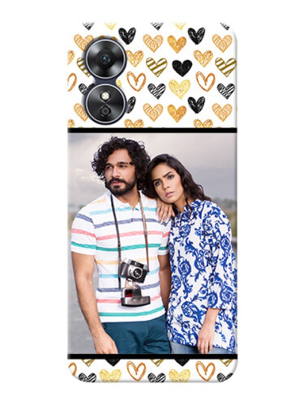 Custom Oppo A17 Personalized Mobile Cases: Love Symbol Design