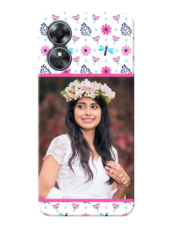 Custom Oppo A17 Mobile Covers: Colorful Flower Design