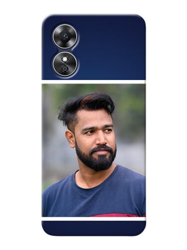 Custom Oppo A17 Mobile Cases: Simple Royal Blue Design