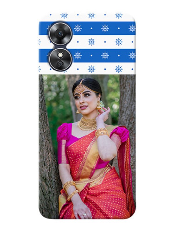 Custom Oppo A17 custom mobile covers: Snow Pattern Design