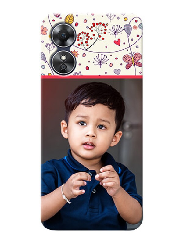 Custom Oppo A17 phone back covers: Premium Floral Design