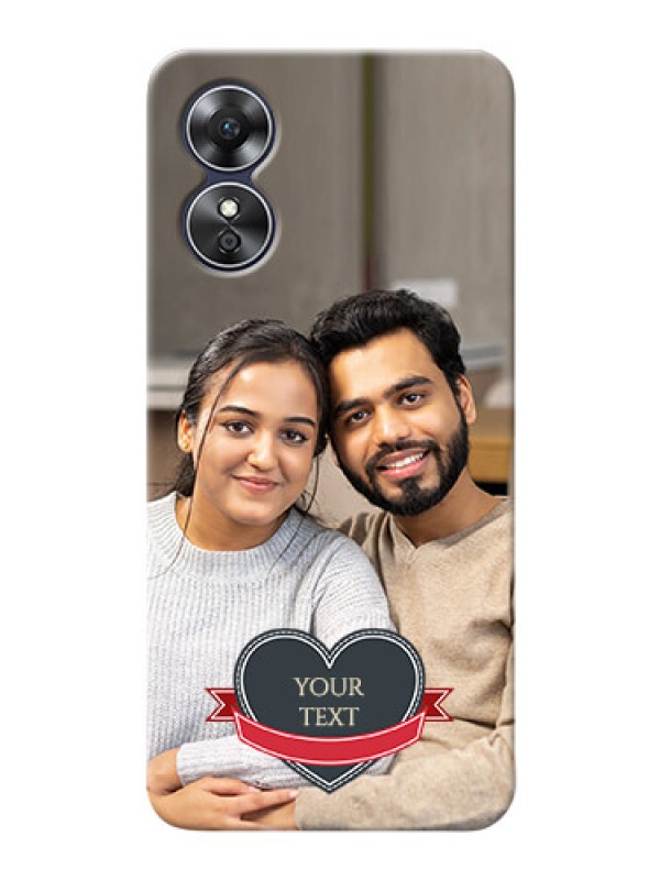 Custom Oppo A17 mobile back covers online: Just Married Couple Design