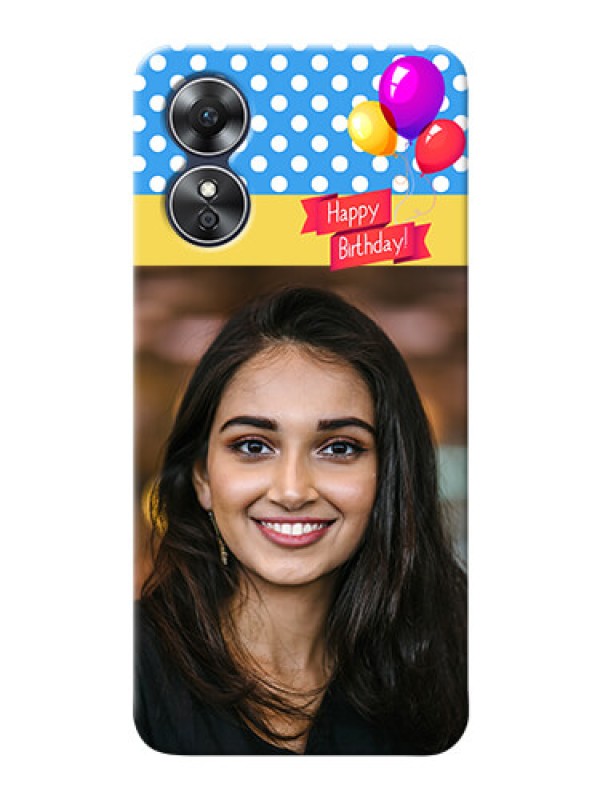 Custom Oppo A17 custom mobile back covers: Happy Birthday Design