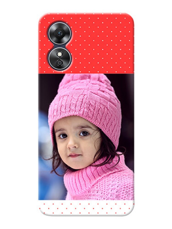 Custom Oppo A17 personalised phone covers: Red Pattern Design