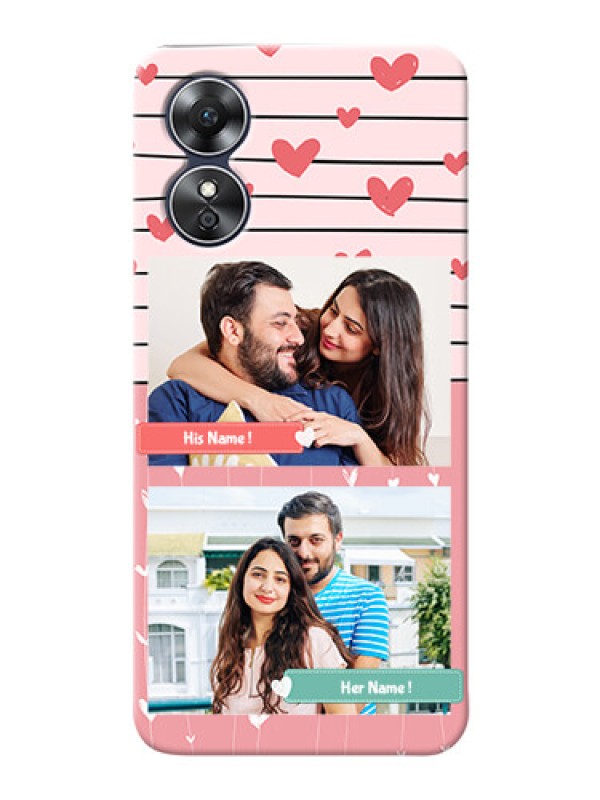 Custom Oppo A17 custom mobile covers: Photo with Heart Design