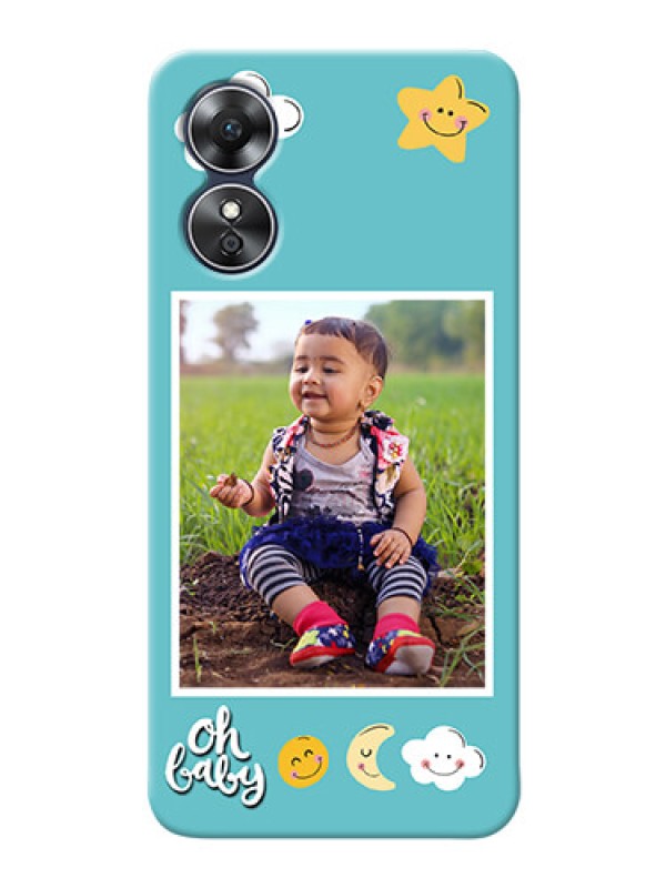 Custom Oppo A17 Personalised Phone Cases: Smiley Kids Stars Design