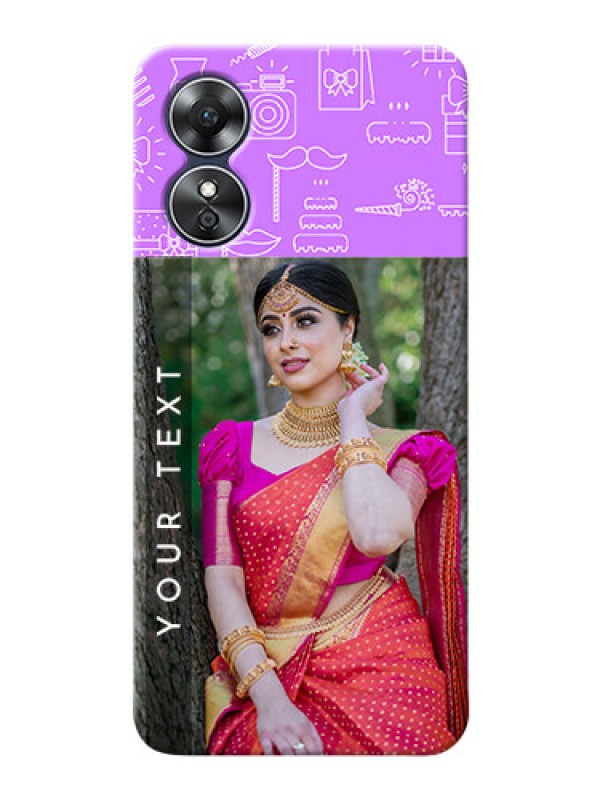 Custom Oppo A17 Personalized Phone Cases: Birthday Icons Design