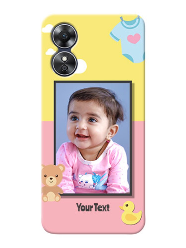 Custom Oppo A17 Back Covers: Kids 2 Color Design