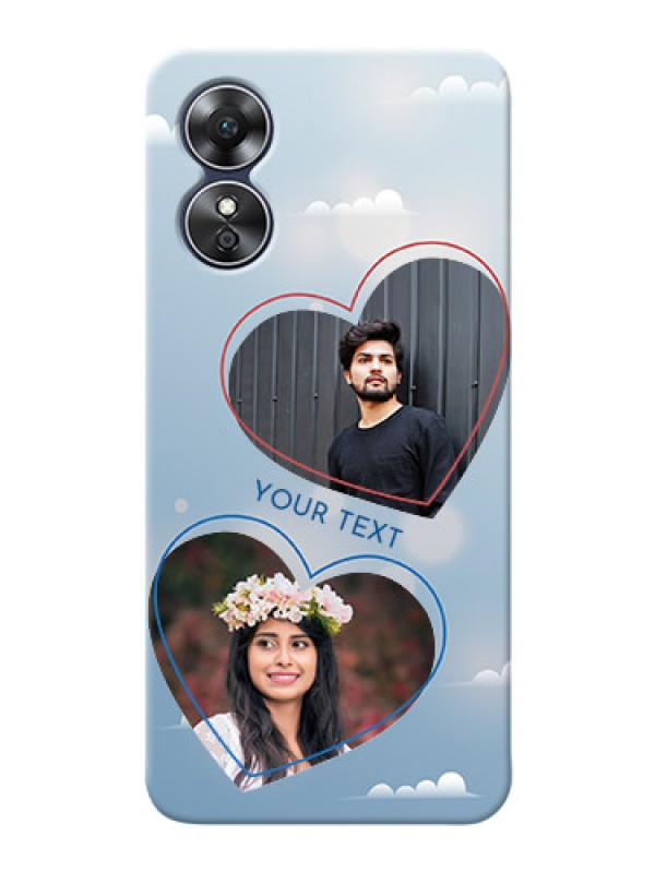 Custom Oppo A17 Phone Cases: Blue Color Couple Design 