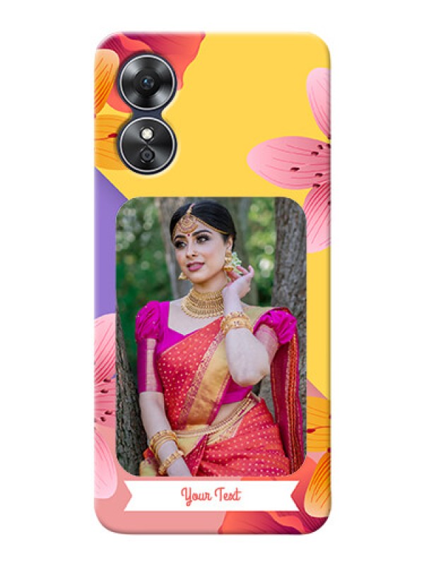 Custom Oppo A17 Mobile Covers: 3 Image With Vintage Floral Design