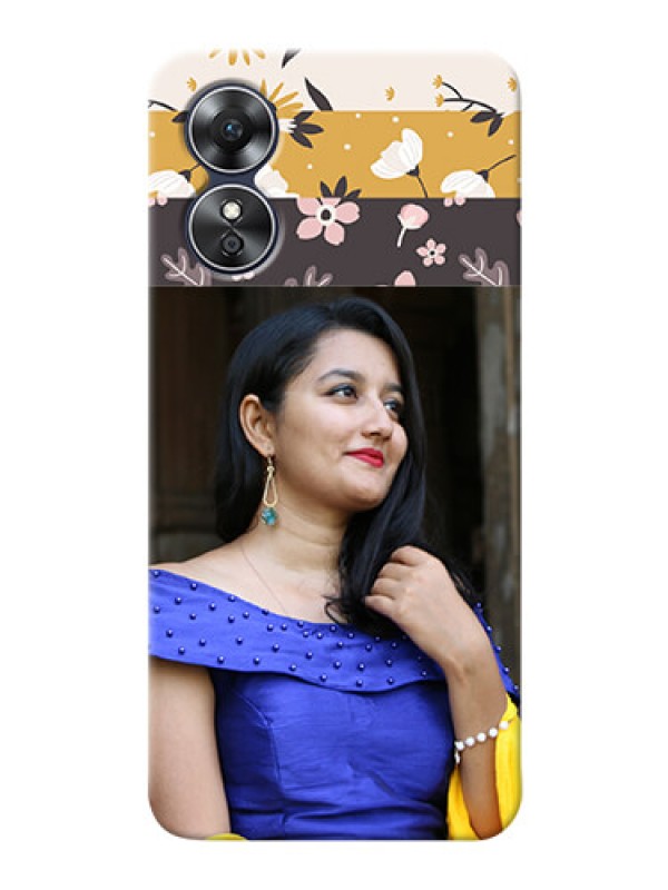 Custom Oppo A17 mobile cases online: Stylish Floral Design