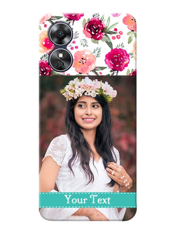 Custom Oppo A17 Personalized Mobile Cases: Watercolor Floral Design