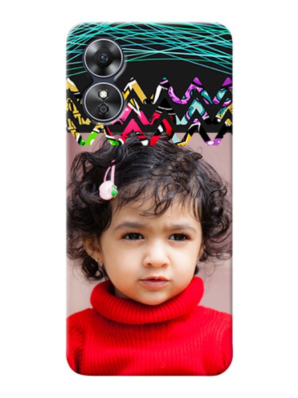 Custom Oppo A17 personalized phone covers: Neon Abstract Design