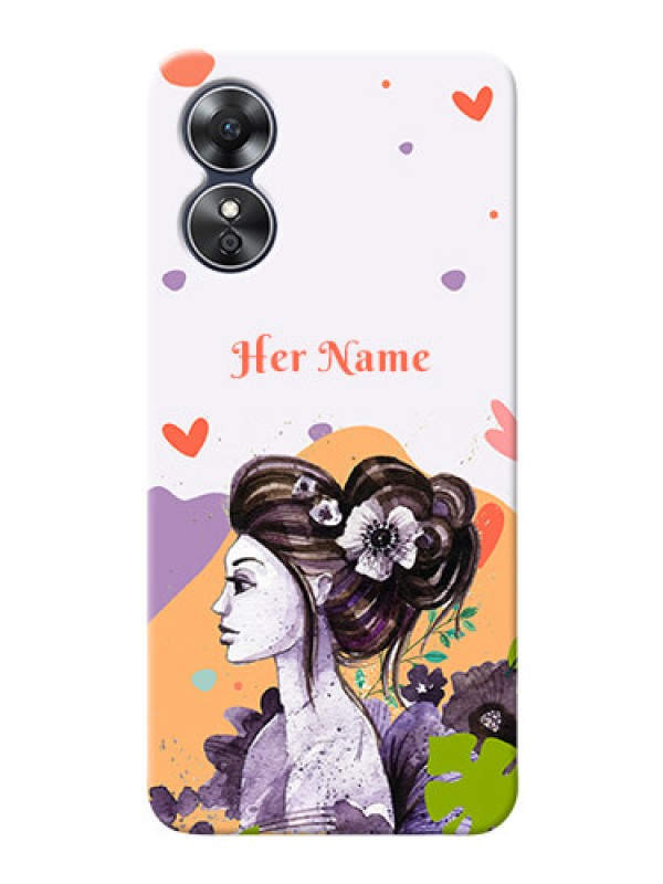 Custom Oppo A17 Custom Mobile Case with Woman And Nature Design