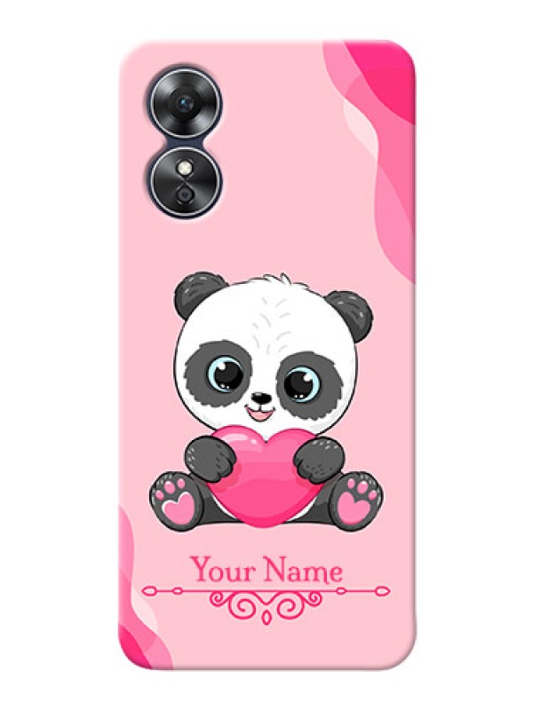 Custom Oppo A17 Mobile Back Covers: Cute Panda Design