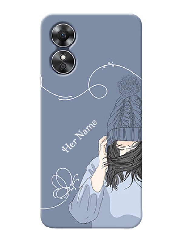 Custom Oppo A17 Custom Mobile Case with Girl in winter outfit Design