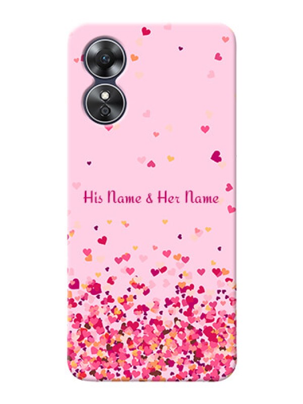 Custom Oppo A17 Phone Back Covers: Floating Hearts Design