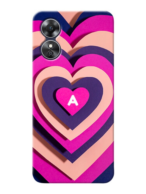 Custom Oppo A17 Custom Mobile Case with Cute Heart Pattern Design