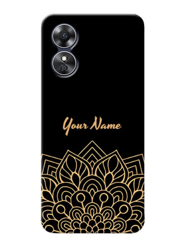 Custom Oppo A17 Back Covers: Golden mandala Design