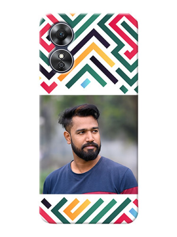 Custom Oppo A17 Custom Mobile Case with Colorful Maze Pattern Design