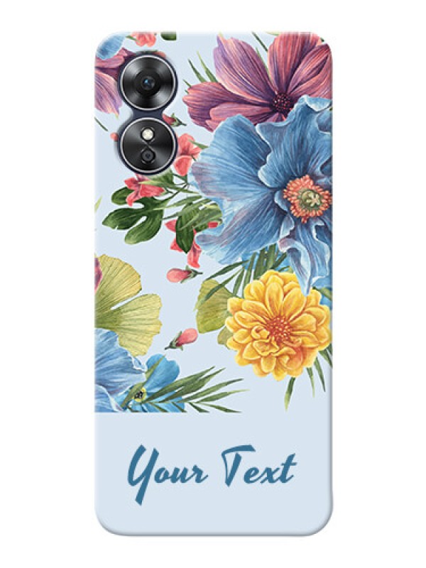Custom Oppo A17 Custom Phone Cases: Stunning Watercolored Flowers Painting Design