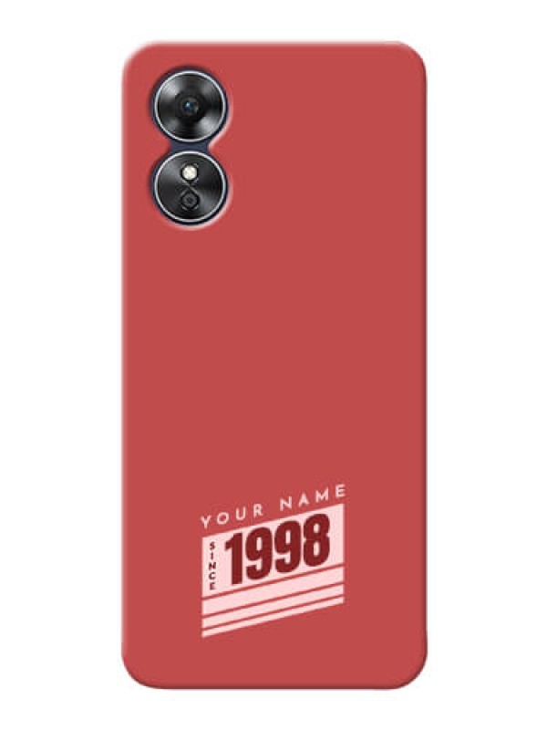 Custom Oppo A17 Phone Back Covers: Red custom year of birth Design