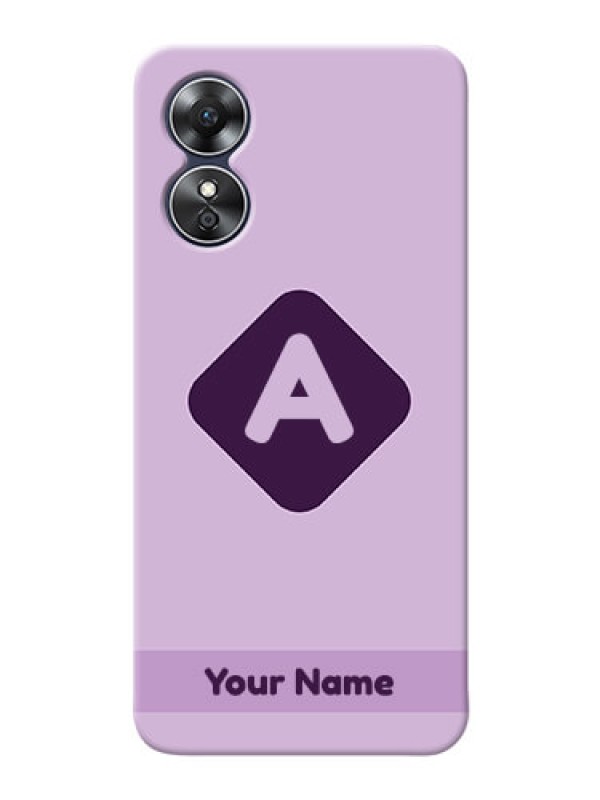 Custom Oppo A17 Custom Mobile Case with Custom Letter in curved badge Design