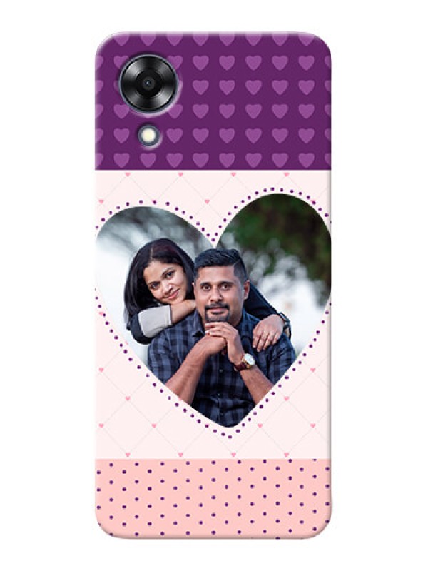 Custom Oppo A17k Mobile Back Covers: Violet Love Dots Design