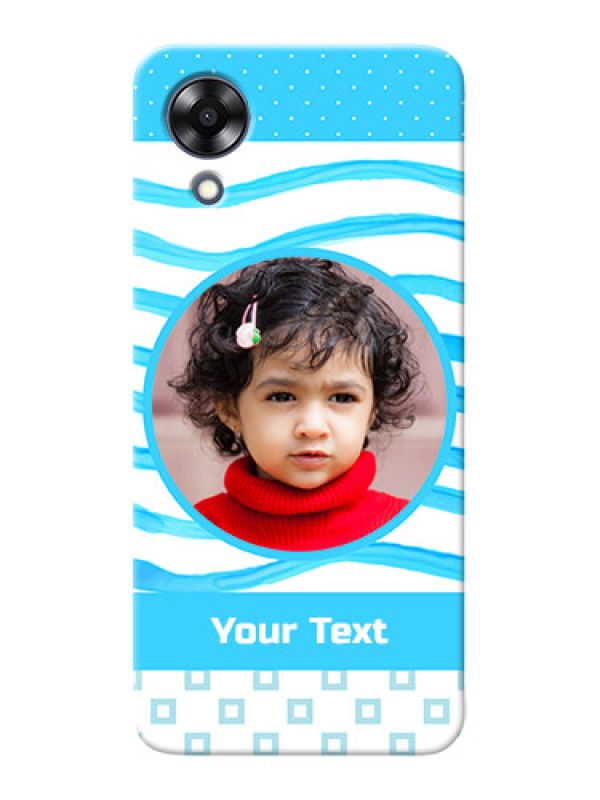 Custom Oppo A17k phone back covers: Simple Blue Case Design
