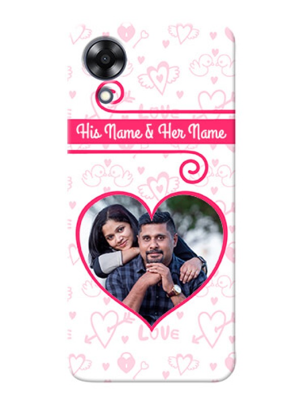 Custom Oppo A17k Personalized Phone Cases: Heart Shape Love Design