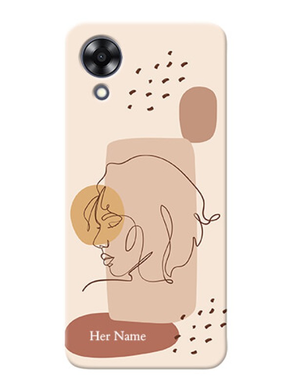 Custom Oppo A17K Custom Phone Covers: Calm Woman line art Design