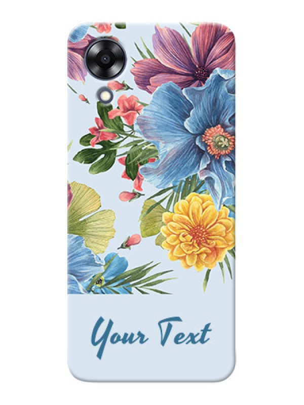 Custom Oppo A17K Custom Phone Cases: Stunning Watercolored Flowers Painting Design