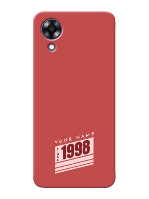 Custom Oppo A17K Phone Back Covers: Red custom year of birth Design