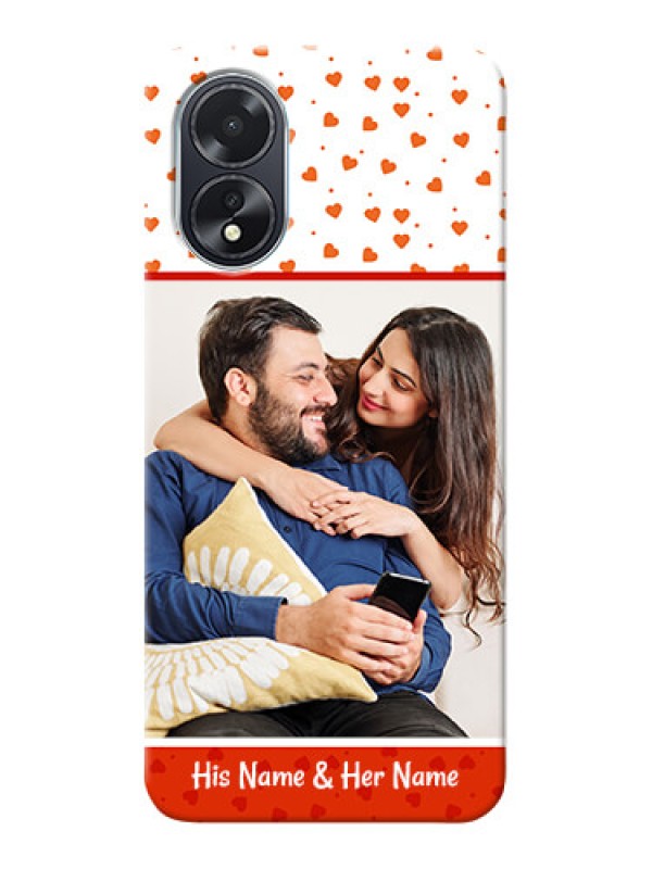 Custom Oppo A18 Phone Back Covers: Orange Love Symbol Design