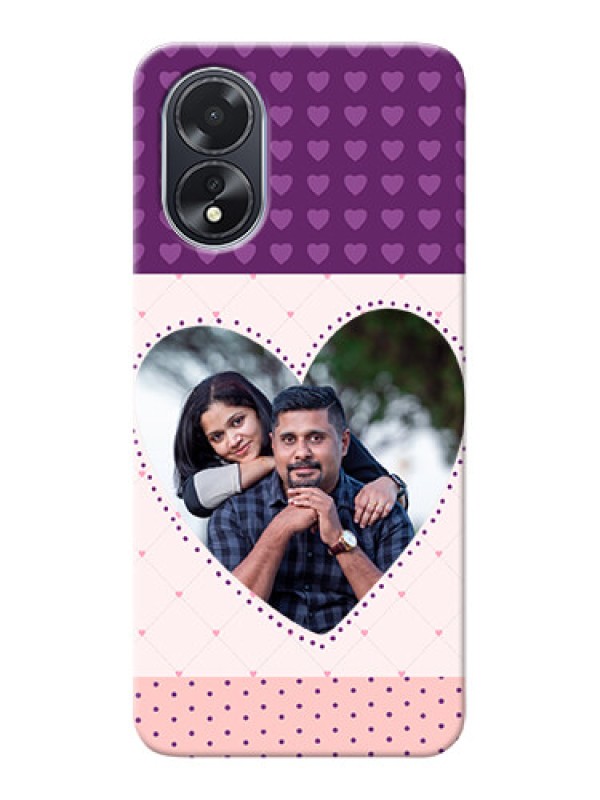 Custom Oppo A18 Mobile Back Covers: Violet Love Dots Design