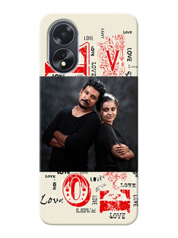Custom Oppo A18 mobile cases online: Trendy Love Design Case