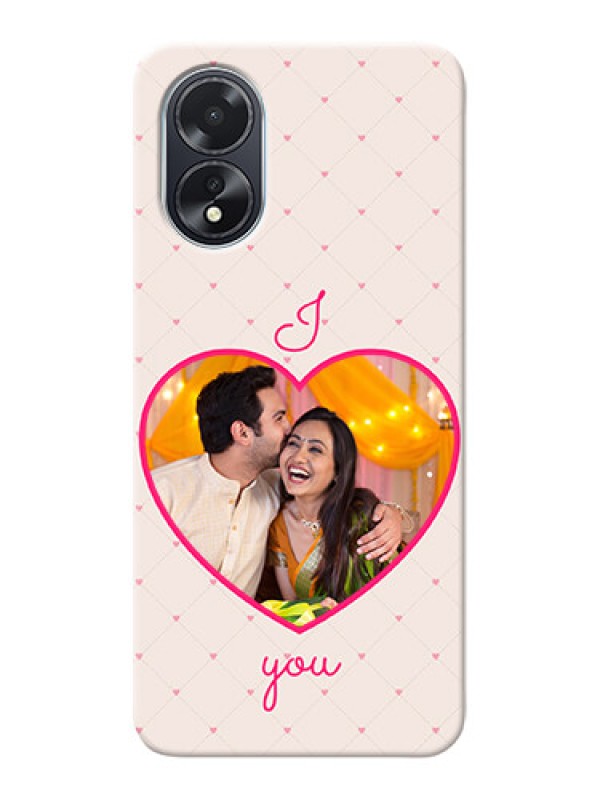 Custom Oppo A18 Personalized Mobile Covers: Heart Shape Design