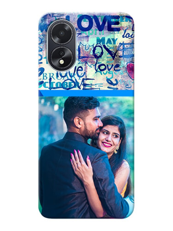 Custom Oppo A18 Mobile Covers Online: Colorful Love Design