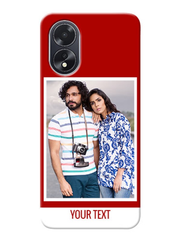 Custom Oppo A18 mobile phone covers: Simple Red Color Design