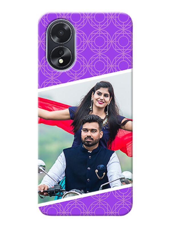 Custom Oppo A18 mobile back covers online: violet Pattern Design