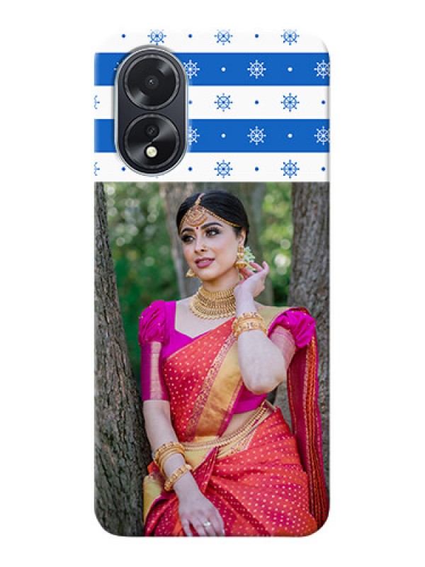 Custom Oppo A18 custom mobile covers: Snow Pattern Design