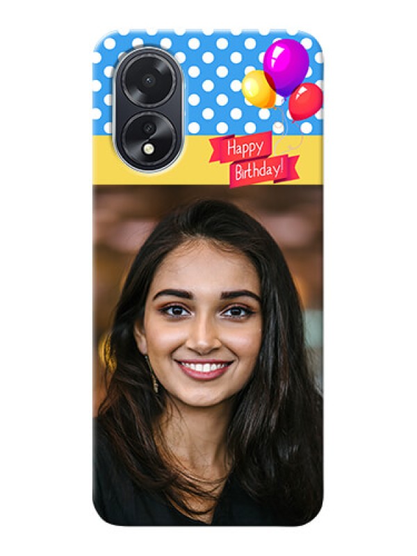 Custom Oppo A18 custom mobile back covers: Happy Birthday Design