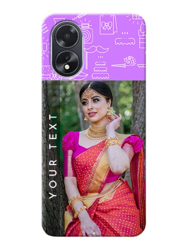 Custom Oppo A18 Personalized Phone Cases: Birthday Icons Design