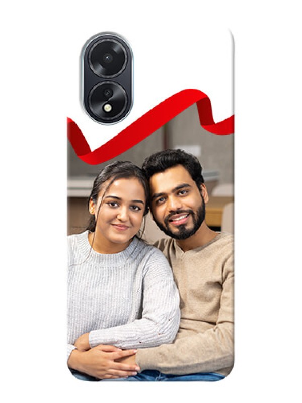 Custom Oppo A18 custom phone cases: Red Ribbon Frame Design