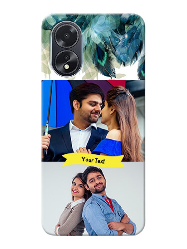 Custom Oppo A18 Phone Cases: Image with Boho Peacock Feather Design