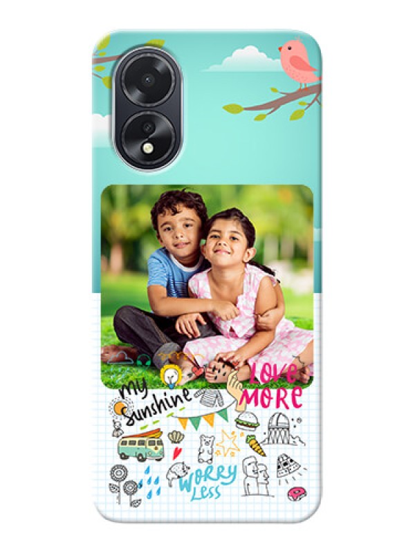 Custom Oppo A18 phone cases online: Doodle love Design